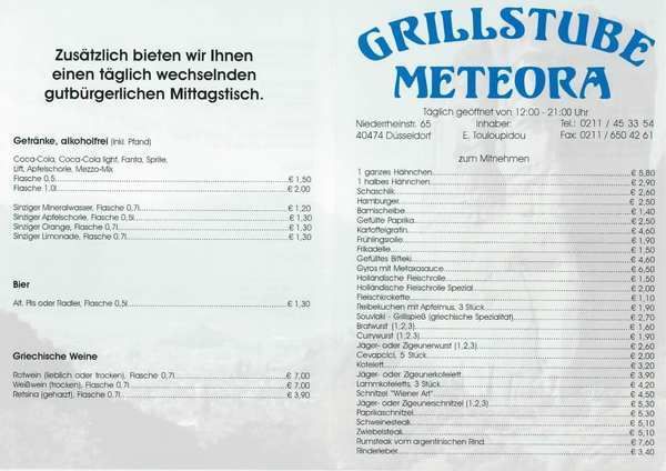 Bilder Restaurant Meteora Grillstube