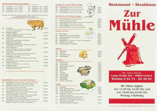 Bilder Restaurant Zur Mühle Restaurant - Steakhaus