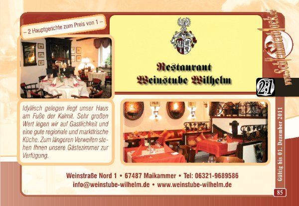 Bilder Restaurant Weinstube Restaurant Wilhelm